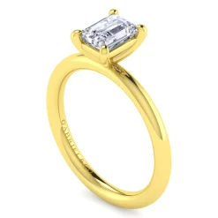New Gabriel & Co. Lark - 14K Yellow Gold Emerald Cut Solitaire Engagement Ring