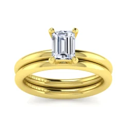 New Gabriel & Co. Lark - 14K Yellow Gold Emerald Cut Solitaire Engagement Ring