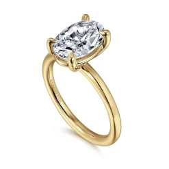 Gabriel & Co. Lark - 14K Yellow Gold Oval Solitaire Engagement Ring