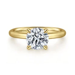 Outlet Gabriel & Co. Lark - 14K Yellow Gold Round Solitaire Engagement Ring