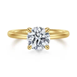 New Gabriel & Co. Lark - 14K Yellow Gold Round Solitaire Engagement Ring