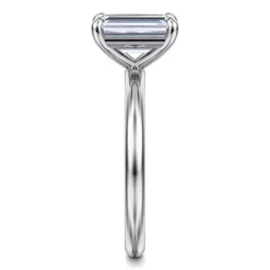 New Gabriel & Co. Lark - Platinum Emerald Cut Solitaire Engagement Ring