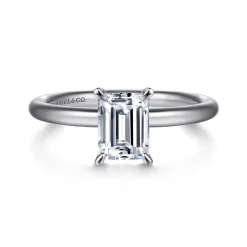 Online Gabriel & Co. Lark - Platinum Emerald Cut Solitaire Engagement Ring
