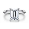 New Gabriel & Co. Lark - Platinum Emerald Cut Solitaire Engagement Ring