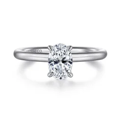 Clearance Gabriel & Co. Lark - Platinum Oval Solitaire Engagement Ring
