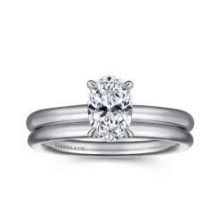 Clearance Gabriel & Co. Lark - Platinum Oval Solitaire Engagement Ring