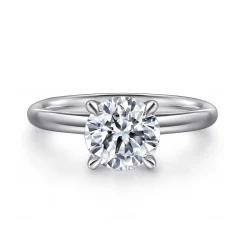 Outlet Gabriel & Co. Lark - Platinum Round Solitaire Diamond Engagement Ring