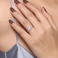 New Gabriel & Co. Lark - Platinum Round Solitaire Diamond Engagement Ring