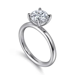 New Gabriel & Co. Lark - Platinum Round Solitaire Diamond Engagement Ring