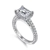 Best Gabriel & Co. Laurel - 14K White Gold East West Emerald Diamond Engagement Ring