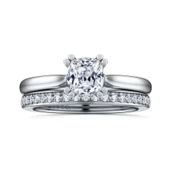 Outlet Gabriel & Co. Lauren - 14K White Gold Cushion Cut Diamond Engagement Ring