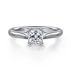Outlet Gabriel & Co. Lauren - 14K White Gold Cushion Cut Diamond Engagement Ring