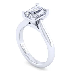 Hot Gabriel & Co. Lauren - 14K White Gold Emerald Cut Diamond Engagement Ring