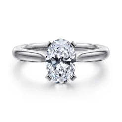 Discount Gabriel & Co. Lauren - 14K White Gold Oval Diamond Engagement Ring