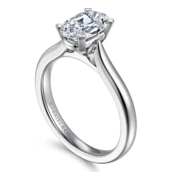 Discount Gabriel & Co. Lauren - 14K White Gold Oval Diamond Engagement Ring