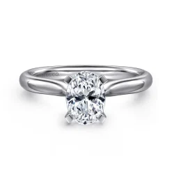 Hot Gabriel & Co. Lauren - 14K White Gold Oval Diamond Engagement Ring
