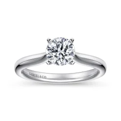 Clearance Gabriel & Co. Lauren - 14K White Gold Round Diamond Engagement Ring