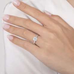Online Gabriel & Co. Lauren - 14K White Gold Round Diamond Engagement Ring