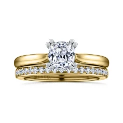 Gabriel & Co. Lauren - 14K White-Yellow Gold Cushion Cut Diamond Engagement Ring