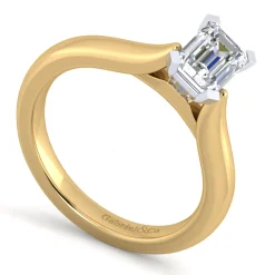 Outlet Gabriel & Co. Lauren - 14K White-Yellow Gold Emerald Cut Diamond Engagement Ring