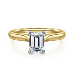 Outlet Gabriel & Co. Lauren - 14K White-Yellow Gold Emerald Cut Diamond Engagement Ring