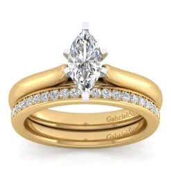 Outlet Gabriel & Co. Lauren - 14K White-Yellow Gold Marquise Shape Diamond Engagement Ring