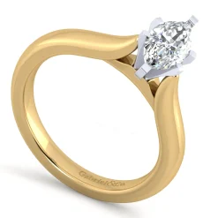 Outlet Gabriel & Co. Lauren - 14K White-Yellow Gold Marquise Shape Diamond Engagement Ring