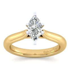 Outlet Gabriel & Co. Lauren - 14K White-Yellow Gold Marquise Shape Diamond Engagement Ring