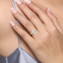 Sale Gabriel & Co. Lauren - 14K White-Yellow Gold Oval Diamond Engagement Ring
