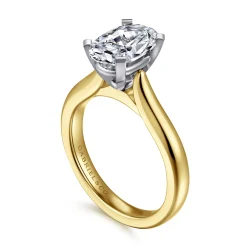 Sale Gabriel & Co. Lauren - 14K White-Yellow Gold Oval Diamond Engagement Ring