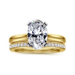 Sale Gabriel & Co. Lauren - 14K White-Yellow Gold Oval Diamond Engagement Ring
