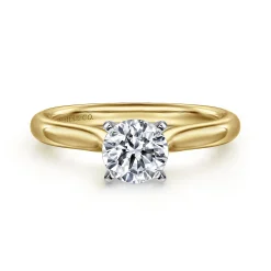 Online Gabriel & Co. Lauren - 14K White-Yellow Gold Round Diamond Engagement Ring