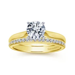 Online Gabriel & Co. Lauren - 14K White-Yellow Gold Round Diamond Engagement Ring
