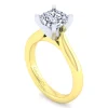 New Gabriel & Co. Lauren - 14K White-Yellow Gold Round Diamond Engagement Ring