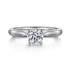New Gabriel & Co. Lauren - Platinum Round Diamond Solitaire Engagement Ring
