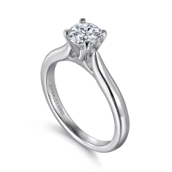New Gabriel & Co. Lauren - Platinum Round Diamond Solitaire Engagement Ring
