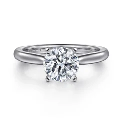 Sale Gabriel & Co. Lauren - Platinum Round Solitaire Diamond Engagement Ring