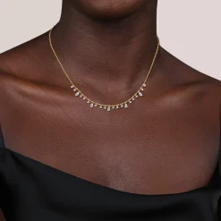 Discount Gabriel & Co. Layered Necklace Droplet 14K White and Yellow Gold Diamond 0.5ct Bujukan