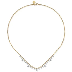Discount Gabriel & Co. Layered Necklace Droplet 14K White and Yellow Gold Diamond 0.5ct Bujukan