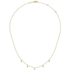 New Gabriel & Co. Layered Necklace Droplet 14K Yellow Gold Diamond 0.05ct