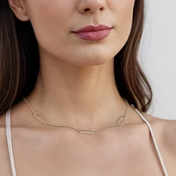 Outlet Gabriel & Co. Layered Necklace Station 14K Yellow Gold Bujukan