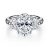 Gabriel & Co. Laynie - 14K White Gold Oval Three Stone Diamond Engagement Ring