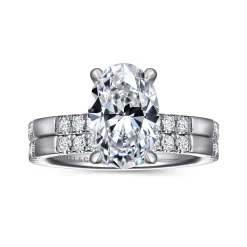 Clearance Gabriel & Co. Leandra - 14K White Gold Oval Diamond Engagement Ring