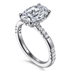 Clearance Gabriel & Co. Leandra - 14K White Gold Oval Diamond Engagement Ring