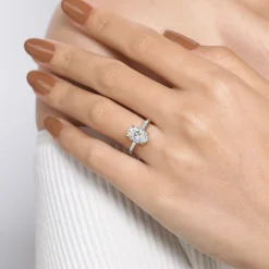Clearance Gabriel & Co. Leandra - 14K White Gold Oval Diamond Engagement Ring