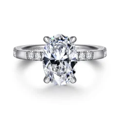 Clearance Gabriel & Co. Leandra - 14K White Gold Oval Diamond Engagement Ring