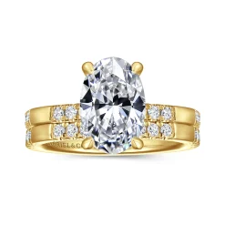 Hot Gabriel & Co. Leandra - 14K Yellow Gold Oval Diamond Engagement Ring