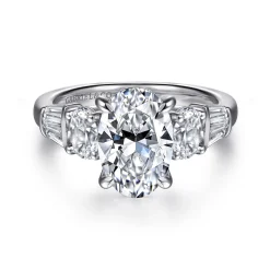 Online Gabriel & Co. Leane - 14K White Gold Five Stone Oval Diamond Engagement Ring