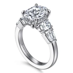 Sale Gabriel & Co. Leane - 14K White Gold Oval Diamond Engagement Ring