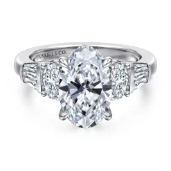 Sale Gabriel & Co. Leane - 14K White Gold Oval Diamond Engagement Ring
